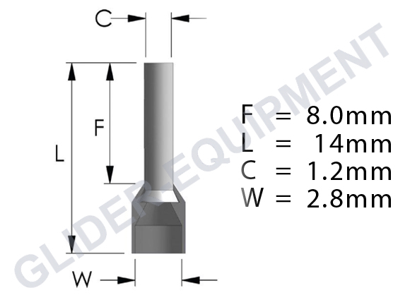 Tirex cable (ferrule) endcap 0.75mm² gray [D08499]